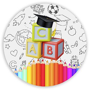 Capa Painel Redondo Sublimado - Formatura Infantil