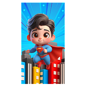 Capa Faixa Lateral Sublimado - Herois Super Homem Baby