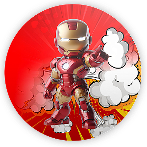 Capa Painel Redondo Sublimado - Herois Homem de Ferro