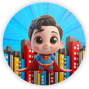 Capa Painel Redondo Sublimado - Herois Super Homem Baby
