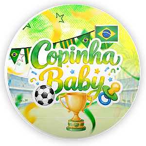 Capa Painel Redondo Sublimado - Brasil Copa do Mundo Baby