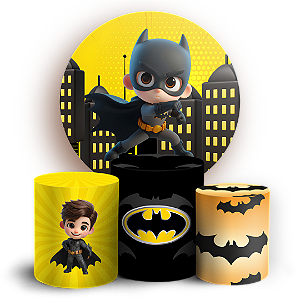 Capas Painel Redondo e Trio Cilindro Sublimado - Herois Batman