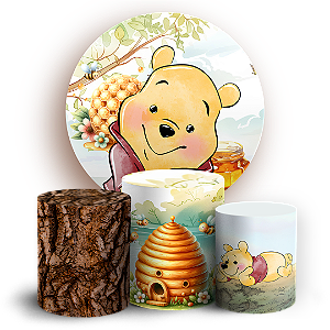 Capas Painel Redondo e Trio Cilindro Sublimado - Ursinho Pooh