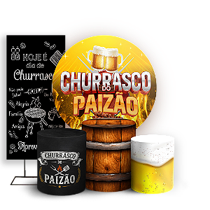 Capas Painel Redondo Trio Cilindro e Faixa Lateral Sublimado - Dia dos Pais