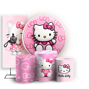 Capas Painel Redondo Trio Cilindro e Faixa Lateral Sublimado - Hello Kitty