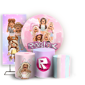 Capas Painel Redondo Trio Cilindro e Faixa Lateral Sublimado - Roblox