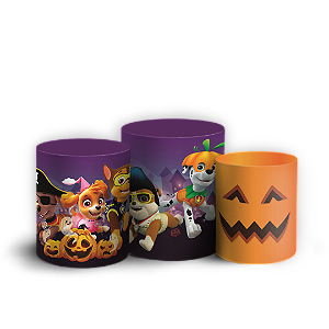 Capas Trio Cilindro Sublimado Vest Facil - Patrulha Canina - Halloween