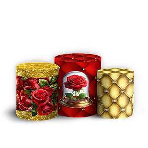 Capas Trio Cilindro Sublimado Vest Facil - Bela e a Fera