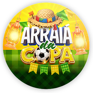 Capa Painel Redondo Sublimado - Arraia na Copa