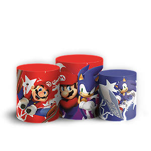 Capas Trio Cilindro Sublimado Veste Fácil - Mario e Sonic