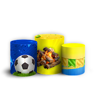 Capas Trio Cilindro Sublimado Veste Fácil - Arraia na Copa