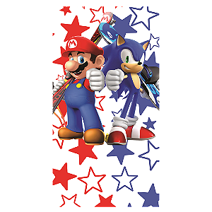 Capa Mini Faixa Lateral Sublimado - Mario e Sonic