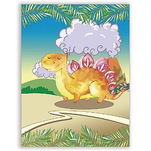 Capa Mini Faixa Lateral Sublimado - Dinossauro Cute Aquarela