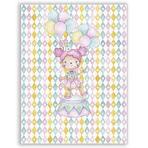 Capa Mini Faixa Lateral Sublimado - Circo Aquarela