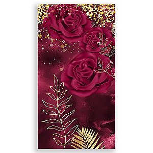 Capa Mini Faixa Lateral Sublimado - Floral Marsala