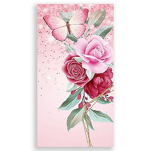 Capa Mini Faixa Lateral Sublimado - Floral Rosa