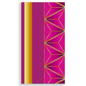 Capa Mini Faixa Lateral Sublimado - Happy Birthday Rosa