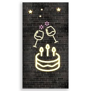 Capa Mini Faixa Lateral Sublimado - Aniversário Neon