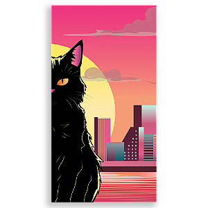 Capa Mini Faixa Lateral Sublimado - Gato Preto