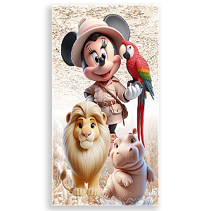Capa Mini Faixa Lateral Sublimado - Minnie Safari