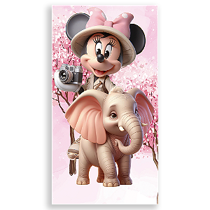 Capa Mini Faixa Lateral Sublimado - Minnie Safari