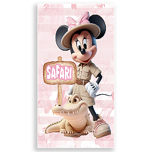 Capa Mini Faixa Lateral Sublimado - Minnie Safari