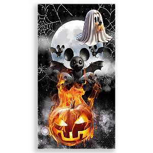 Capa Mini Faixa Lateral Sublimado - Mickey Dia das Bruxas Halloween