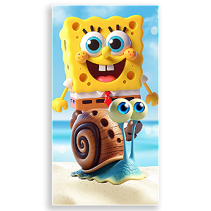 Capa Mini Faixa Lateral Sublimado - Bob Esponja