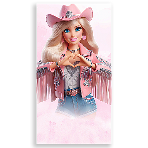 Capa Mini Faixa Lateral Sublimado - Barbie Boiadeira