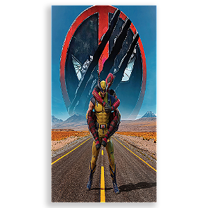 Capa Mini Faixa Lateral Sublimado - Deadpool e Wolverine