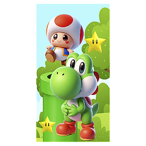 Capa Mini Faixa Lateral Sublimado - Super Mario
