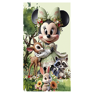 Capa Mini Faixa Lateral Sublimado - Minnie Verde