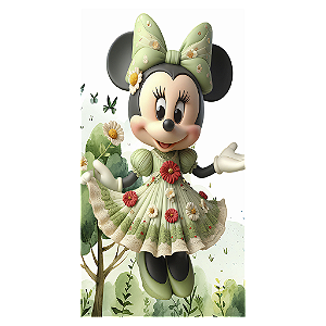 Capa Mini Faixa Lateral Sublimado - Minnie Verde