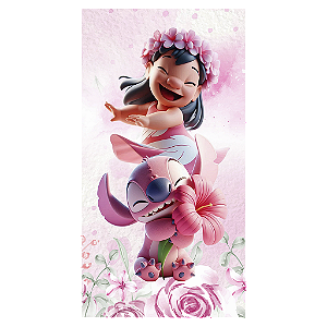 Capa Mini Faixa Lateral Sublimado - Stitch Rosa
