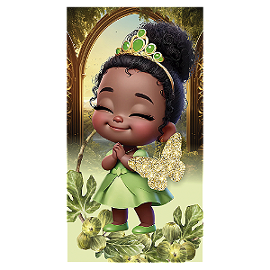 Capa Mini Faixa Lateral Sublimado - Princesa Tiana