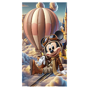 Capa Mini Faixa Lateral Sublimado - Mickey Aviador