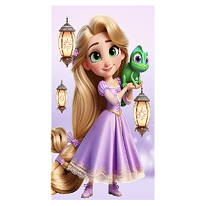 Capa Mini Faixa Lateral Sublimado - Rapunzel