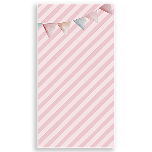 Capa Mini Faixa Lateral Sublimado - Fundo Listras Animais Bosque Rosa