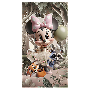 Capa Mini Faixa Lateral Sublimado - Minnie Bosque