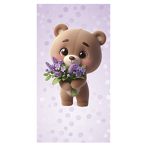 Capa Mini Faixa Lateral Sublimado - Urso Lilas