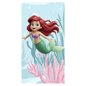 Capa Mini Faixa Lateral Sublimado - Princesa Ariel Pequena Sereia