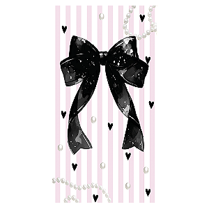 Capa Mini Faixa Lateral Sublimado - Laços Rosa E Preto
