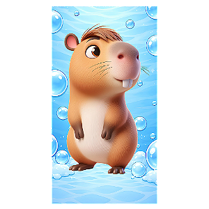 Capa Mini Faixa Lateral Sublimado - Capivara Azul