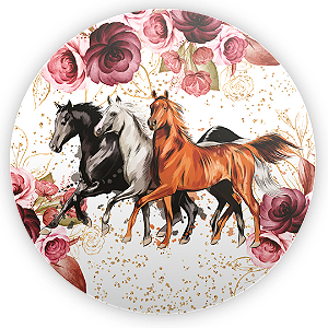 Capa Painel Redondo Sublimado - Cavalo