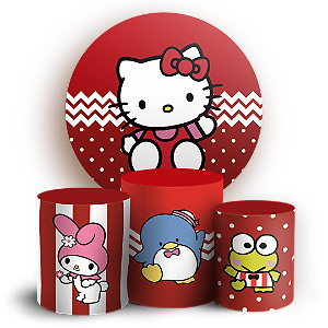 Capas Painel Redondo e Trio Cilindro Sublimado - Hello Kitty