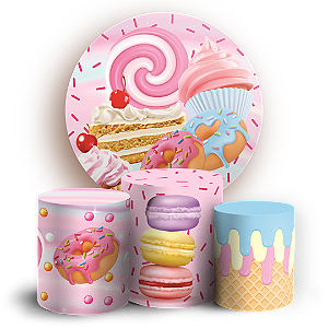 Capas Painel Redondo e Trio Cilindro Sublimado - Doces