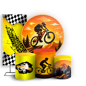 Capas Painel Redondo Trio Cilindro e Faixa Lateral Sublimado - Bicicleta Bike