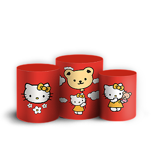 Capas Trio Cilindro Sublimado Veste Fácil - Hello Kitty