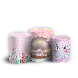 Capas Trio Cilindro Sublimado Veste Fácil - Sereia