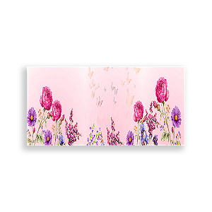 Capa Painel Retangular Sublimado - Ripado Floral e Laços -Vivi Mide